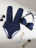 Gathered sexy high waist Two Pieces Bikini swimsuit
