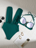 Gathered sexy high waist Two Pieces Bikini swimsuit