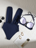 Gathered sexy high waist Two Pieces Bikini swimsuit