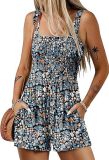 Women's summer quare neck sleeveless loose beach Holidays Casual pleated jumpsuit