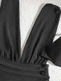 Gathered sexy high waist Two Pieces Bikini swimsuit