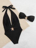 Gathered sexy high waist Two Pieces Bikini swimsuit