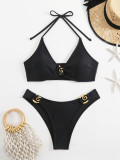Women's solid color Two Pieces swimsuit sexy bikini