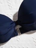 Gathered sexy high waist Two Pieces Bikini swimsuit