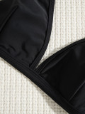 Gathered sexy high waist Two Pieces Bikini swimsuit