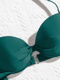 Gathered sexy high waist Two Pieces Bikini swimsuit