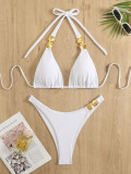 metal Two Pieces swimsuit sexy bikini