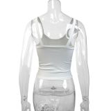 Women Summer Strapless Casual Solid Top