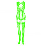 Women Jacquard Suspender Hollow Bodysuit Sexy Lingerie
