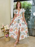 Women Printed Holidays Casual Short Sleeve Dress