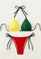 Color-Matching Two-Piece Bikini Swimsuit for Women