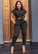 Women Turndown Collar Top and Pocket Pants Two Piece