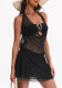 Mesh Cover-Up Three-Piece Strapless Sexy Bikini Swimsuit