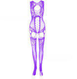 Women Jacquard Suspender Hollow Bodysuit Sexy Lingerie