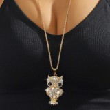 Full Diamond Necklace Elegant Women's Long  Chain Pendant