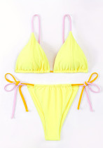 Sexy Beach Solid Color Two-Piece Bikini Swimsuit for Women