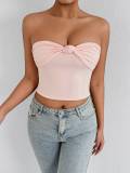 Women Summer Sexy Strapless Crop Top