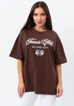 Women Style printed oversize summer cotton short-sleeved T-shirt