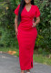 Women's Chic Fashion V-Neck Beaded African Formal Party Dress