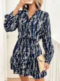 Women Summer Long Sleeve V-Neck Ruffle Dress