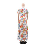 Women Printed Holidays Casual Short Sleeve Dress