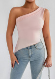 Women Summer Slash Shoulder Off Shoulder Solid Top