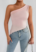 Women Summer Slash Shoulder Off Shoulder Solid Top