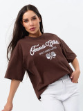 Women Style printed oversize summer cotton short-sleeved T-shirt