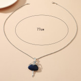 Full Diamond Necklace Elegant Women's Long  Chain Pendant