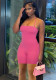 Women Spring Sexy Strapless Halter Neck Solid Jumpsuit