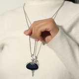 Full Diamond Necklace Elegant Women's Long  Chain Pendant