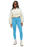 Women drawstring top yoga pants sports casual two-piece set