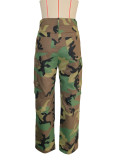 Women Casual Camouflage Print Pocket Cargo Pants