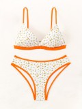 Floral Lace-up Beach Tight-Fitting Sexy Two-Piece Swimsuit
