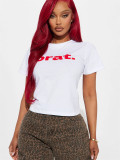 Women Fall Sexy Round Neck Short Sleeve Crop Top