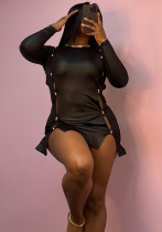 Women Spring Sexy Diamond Pu-Leater Dress