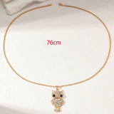 Full Diamond Necklace Elegant Women's Long  Chain Pendant