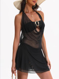 Mesh Cover-Up Three-Piece Strapless Sexy Bikini Swimsuit