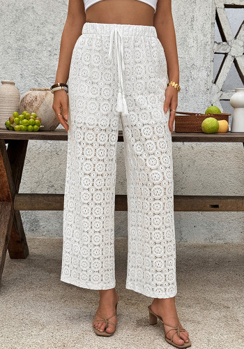 Women Summer Casual See-Through Lace Pants