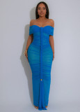 Women Sexy Pleated Mesh Dress