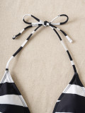 Black and White Printed Sexy Two-Piece Bikini Swimsuit