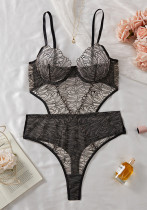 Spring black lace one piece erotic lingerie