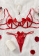 Lace-Up temptation women's sexy lingerie hollow bra panties set
