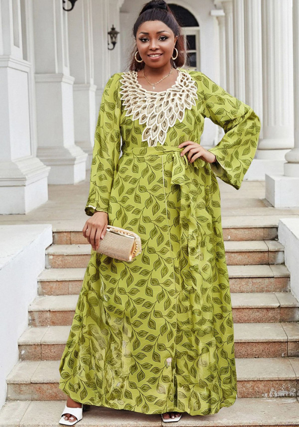Plus Size Women's Chic Loose Embroidery Casual Beach Long Dress