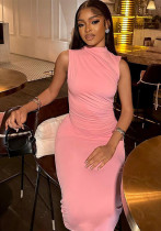 Sleeveless Round Neck Chic Casual Long dress for women