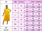 Plus Size fashion Career women's summer fashion Chic V-neck solid color pleated office dress