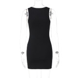 Women's summer fashion Style slim Slim Fit Beaded Sleeveless Bodycon Dress