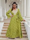 Plus Size Women's Chic Loose Embroidery Casual Beach Long Dress