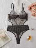 Spring black lace one piece erotic lingerie