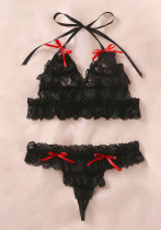 Sexy lingerie leather Lace-Up garter sexy temptation jumpsuit set